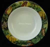 Sakura PARADISE Jungle Rimmed Bowl ULTRA PORCELAIN